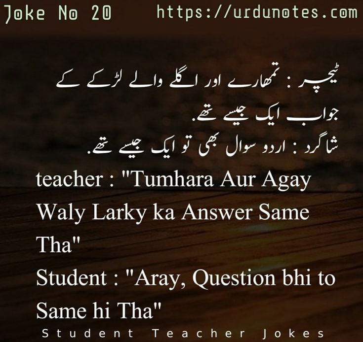 استاد اور شاگرد کے لطیفے 8