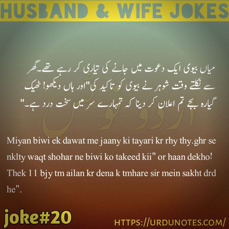 میاں بیوی کے مزاحیہ لطیفے 6
