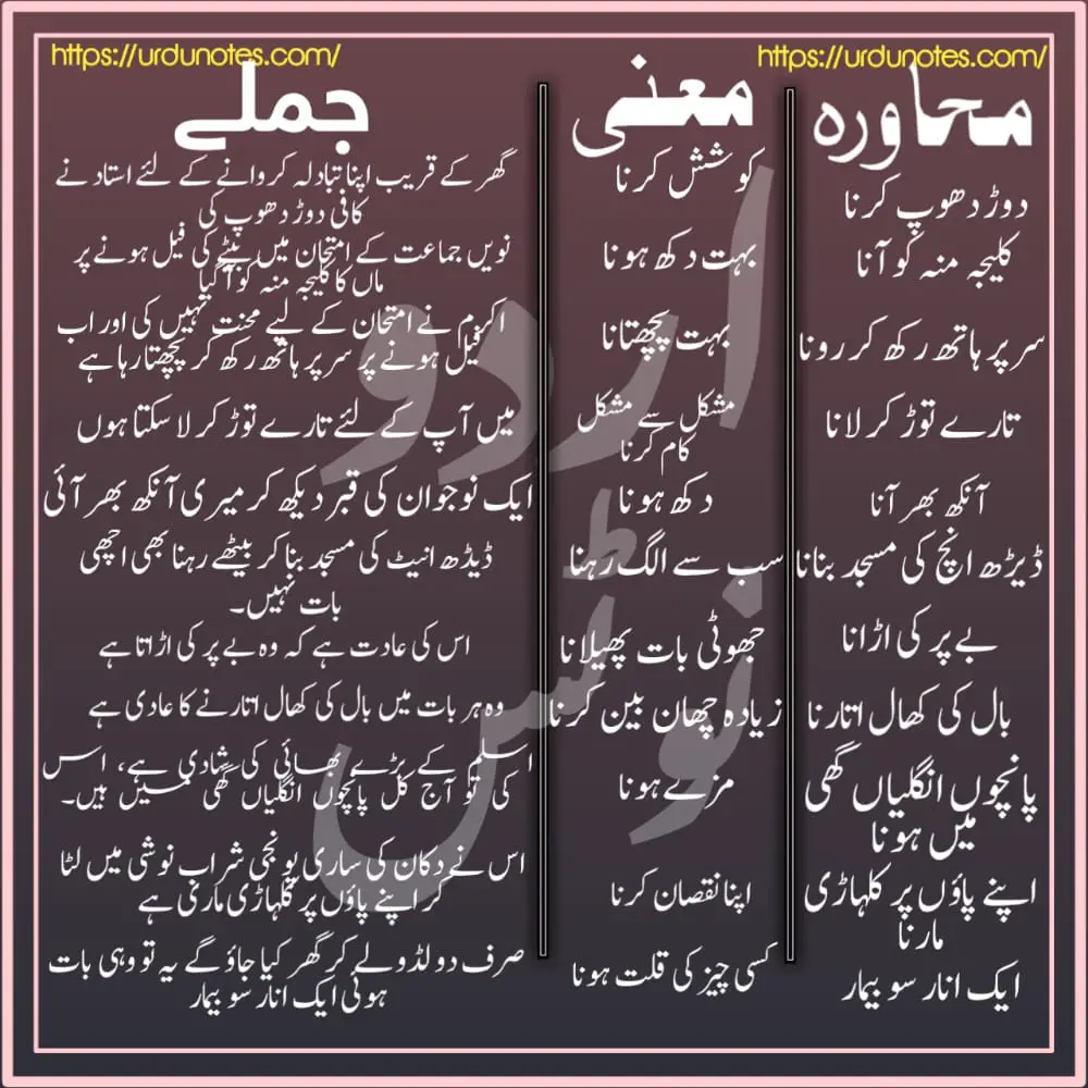 Urdu Muhavare Collection 5